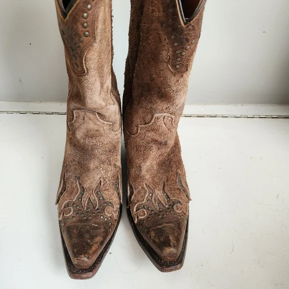 Harley Davidson Womens Brown Western Cowboy Boots Size 7.5 - Picture 3 of 12
